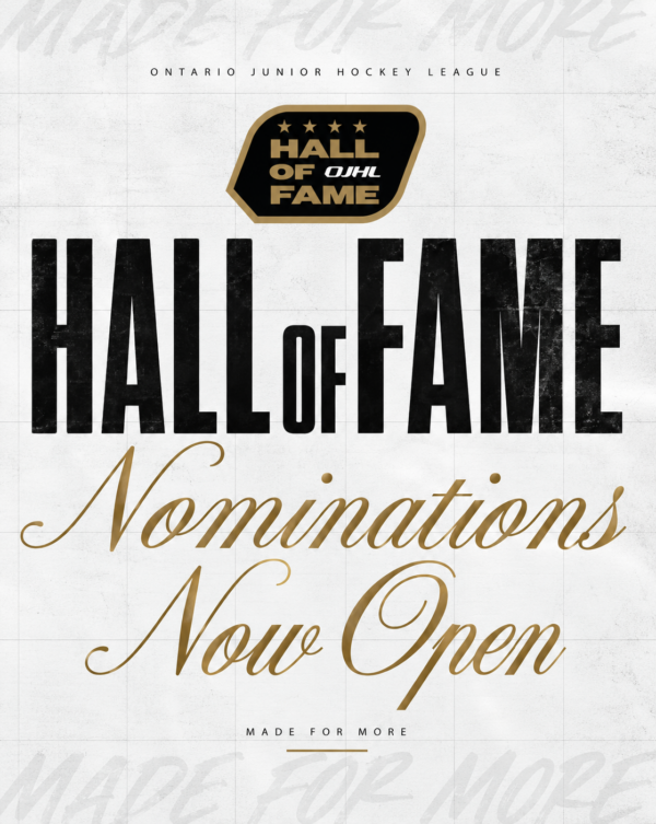 OJHL HALL OF FAME OPENS NOMINATIONS FOR CLASS OF 2027